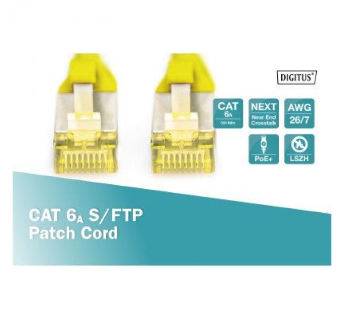 Digitus Патч-корд 1м, CAT 6a S-FTP, AWG 26/7, Cu, LSZH, yellow Digitus (DK-1644-A-010/Y)