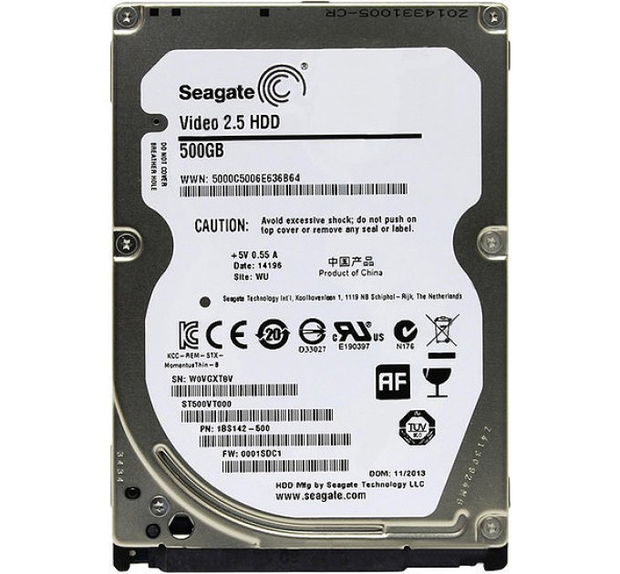 Seagate_ Накопичувач HDD 2.5" SATA  500GB Seagate 5400rpm 16MB Video (ST500VT000) Refurbished