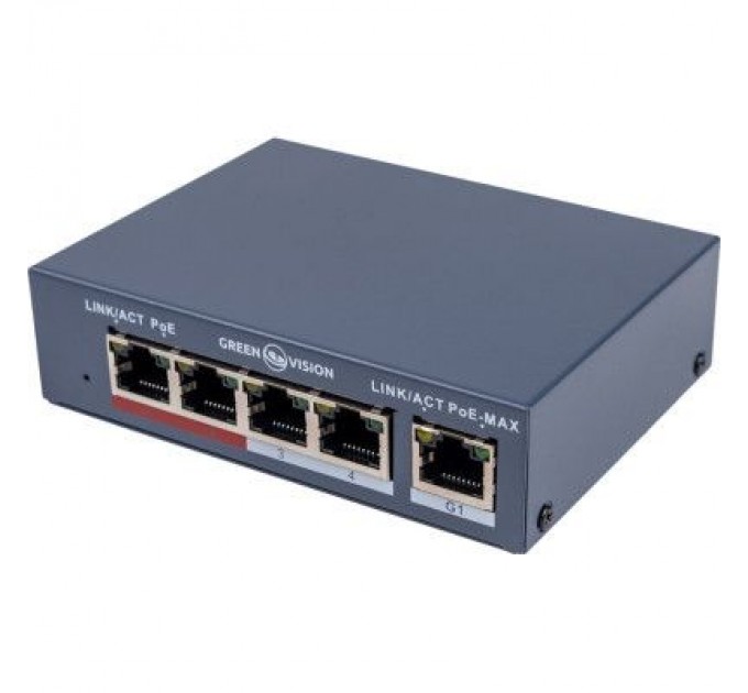 Greenvision Комутатор мережевий Greenvision GV-017-AI-4+1P