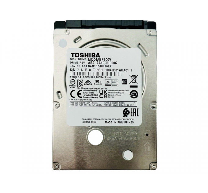 Toshiba Накопичувач HDD SATA 1.0TB Toshiba MQ04AB 5400rpm 128MB (MQ04ABF100V)_Refurbished