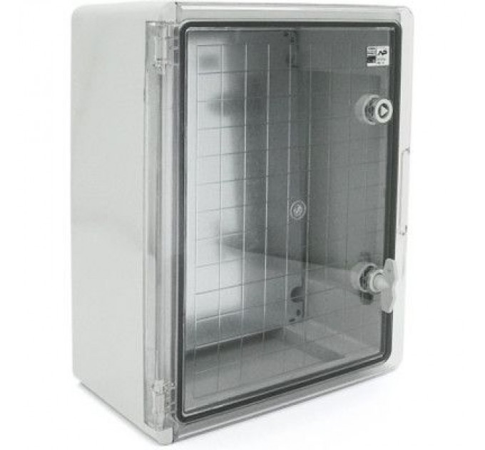ADAL PANO Шафа настінна ADAL PANO 400х300х170, з прозор. двецятами, IP65, Бокс ударостійкий, ABS пластик (111517)