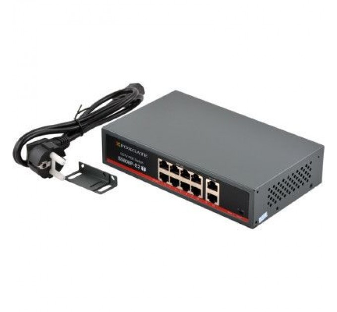 FoxGate Комутатор мережевий FoxGate S5808P-E2(T)