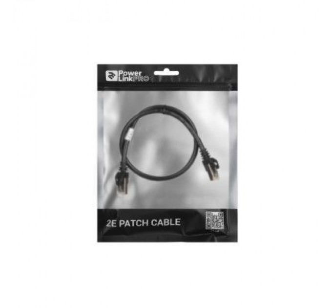 2E Патч-корд 0.50м S/FTP Cat 6 CU PVC 26AWG 7/0.16 black 2E (2E-PC6SFTPCOP-050BK)