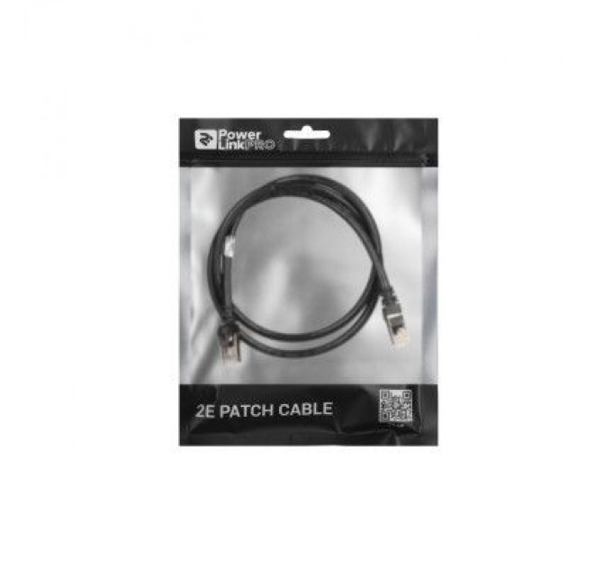 2E Патч-корд 1м S/FTP Cat 6 CU PVC 26AWG 7/0.16 black 2E (2E-PC6SFTPCOP-100BK)