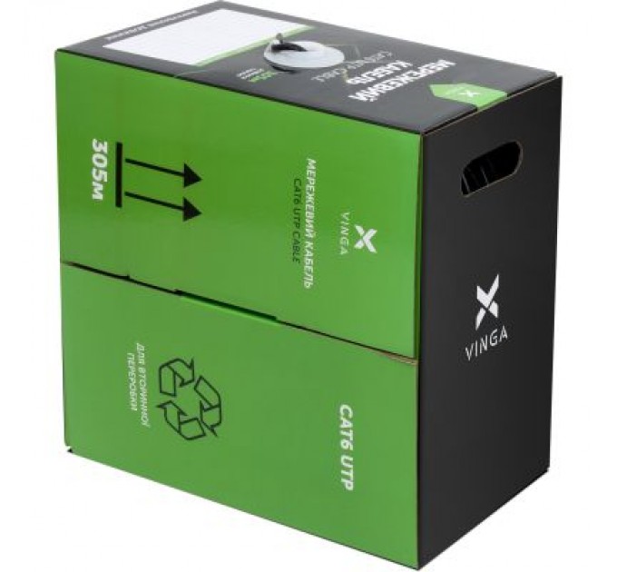 Vinga Кабель мережевий Vinga UTP Cat6 CCA 4 pairs 305 m (VCDCU6CA305)
