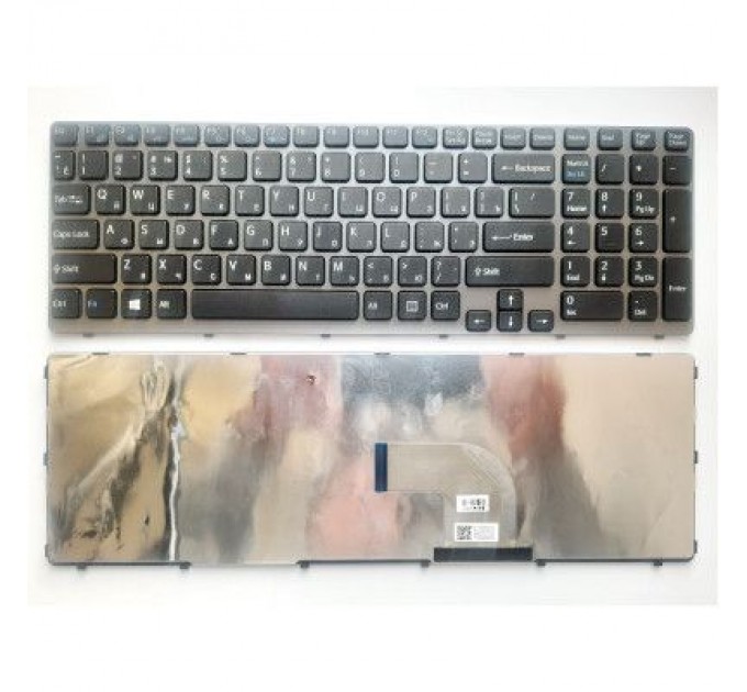 Sony Клавіатура ноутбука Sony SVE15 (E15 Series) черная с серой рамкой UA (A43539)