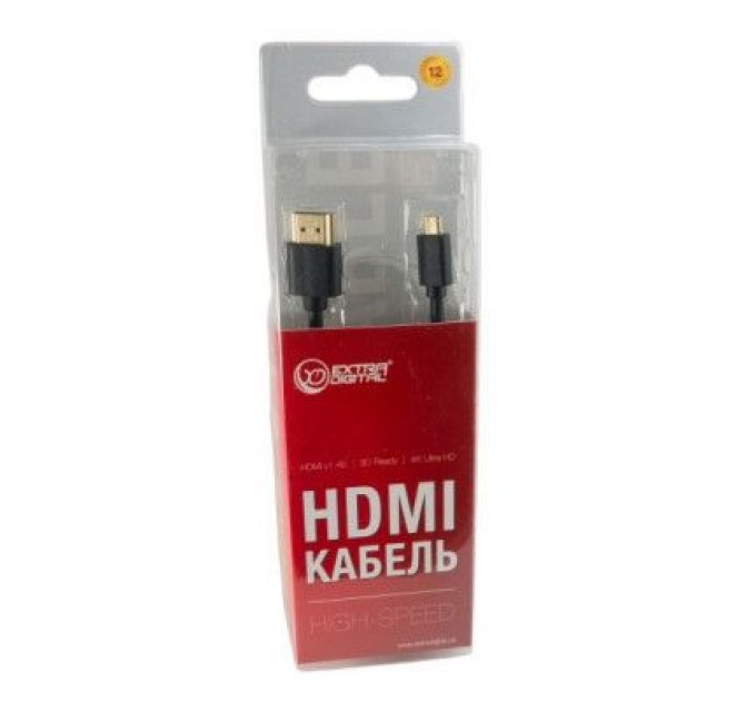 Extradigital Кабель мультимедійний micro HDMI to HDMI 0.5m Extradigital (KBD1678)