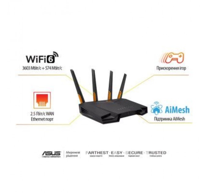 ASUS Маршрутизатор ASUS TUF-AX4200 (90IG07Q0-MU9100)